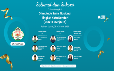 9 Orang Siswa/Siswi MTs Peskil Poasia Mengikuti OSN-K Tahun 2024